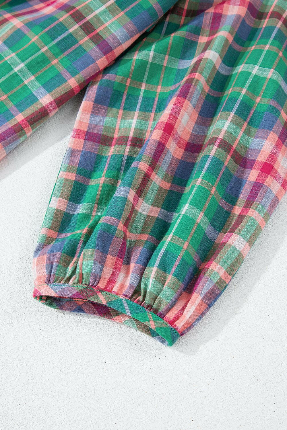 Pastel Plaid Button-Up Blouse-Blouses-Krush Kandy, Women's Online Fashion Boutique Located in Phoenix, Arizona (Scottsdale Area)