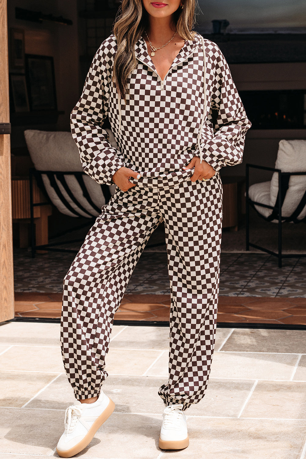 Checkered Lounge Set-Loungewear-Krush Kandy, Women's Online Fashion Boutique Located in Phoenix, Arizona (Scottsdale Area)
