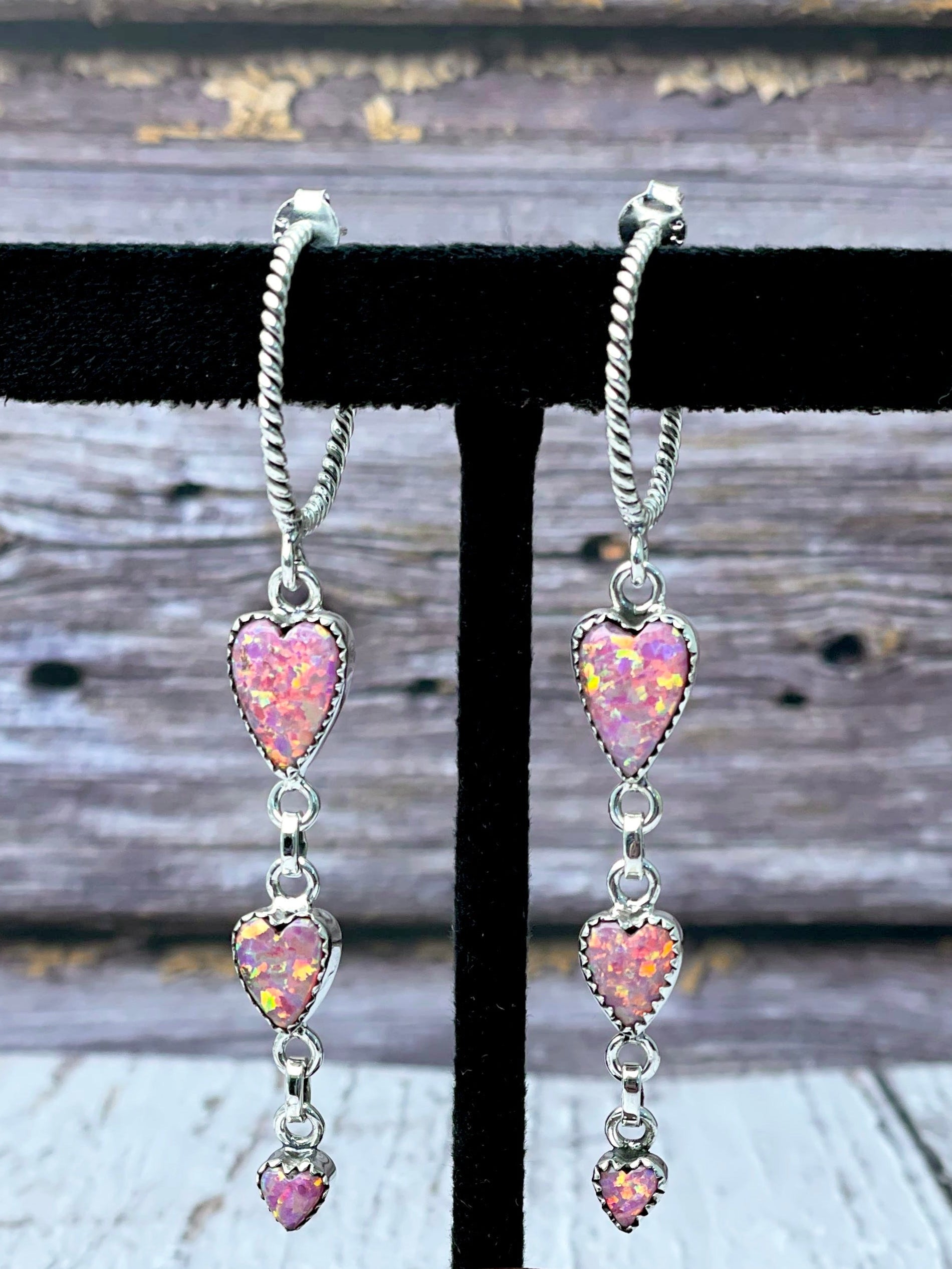 Heart Trail Stone Earrings-Earrings-Krush Kandy, Women's Online Fashion Boutique Located in Phoenix, Arizona (Scottsdale Area)