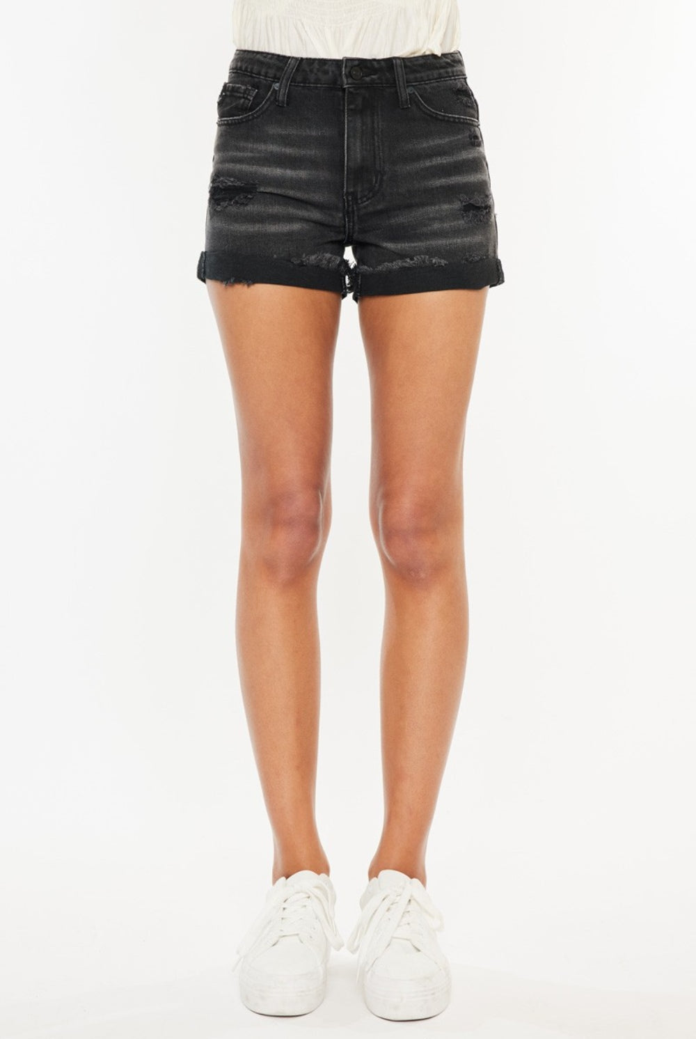 Kancan High Waist Distressed Denim Shorts-Krush Kandy, Women's Online Fashion Boutique Located in Phoenix, Arizona (Scottsdale Area)