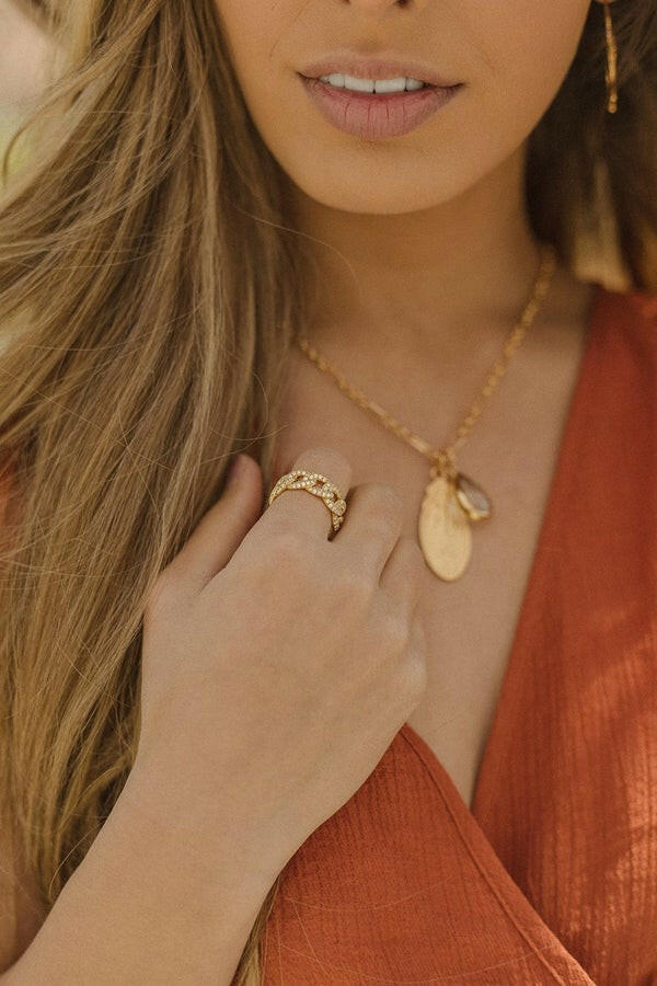 So Sassy Sparkly Chain Link Eternity Ring | Gold or Silver-Rings-Krush Kandy, Women's Online Fashion Boutique Located in Phoenix, Arizona (Scottsdale Area)