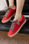 Red Glam Rhinestone Star Sneaker-Sneakers-Krush Kandy, Women's Online Fashion Boutique Located in Phoenix, Arizona (Scottsdale Area)