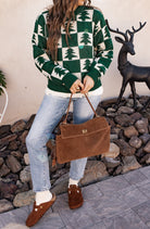Holiday Pines Checkered Long Sleeve Sweater-Sweaters-Krush Kandy, Women's Online Fashion Boutique Located in Phoenix, Arizona (Scottsdale Area)