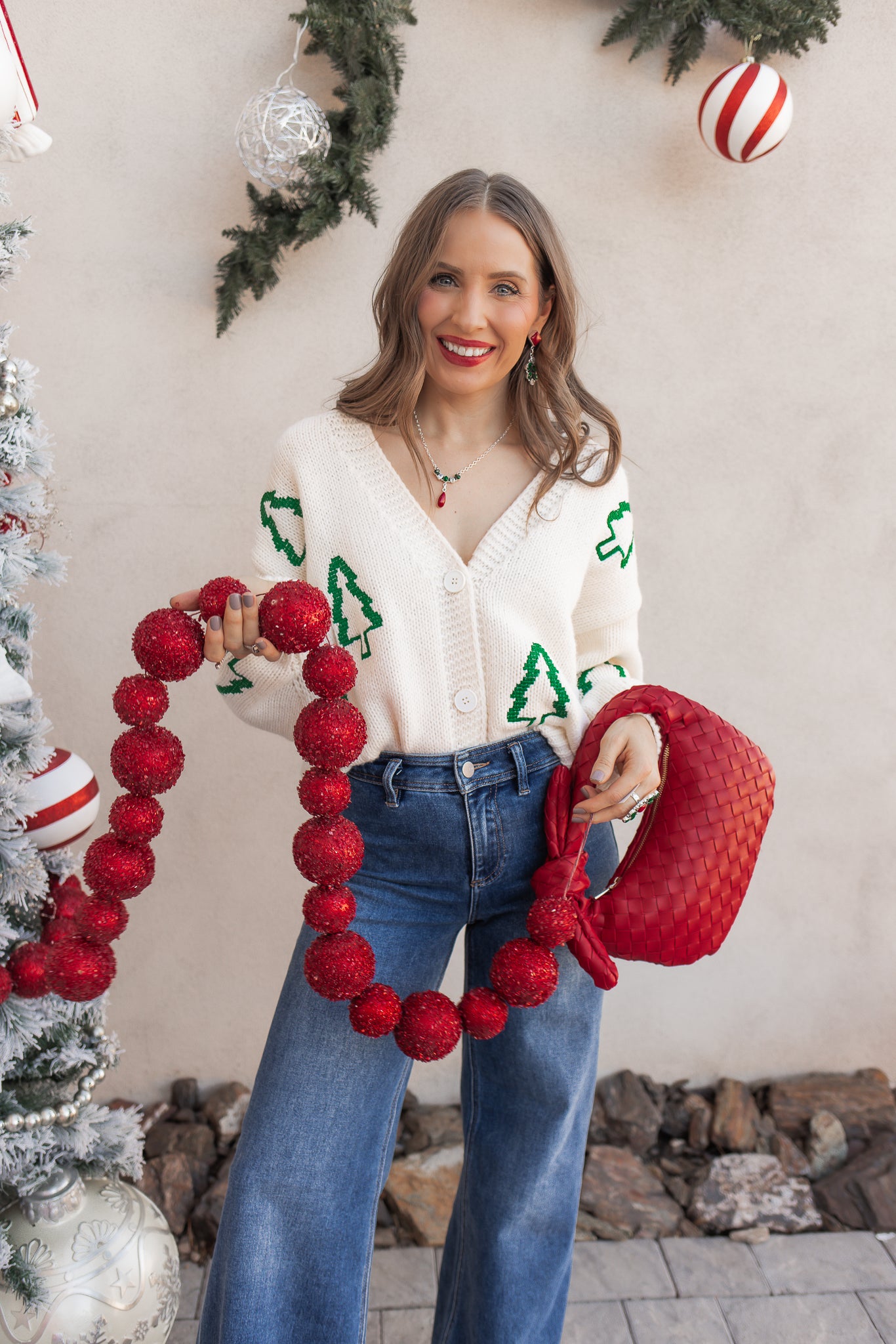 Christmas Tree Knit Cardigan | KKB EXCLUSIVE XS-3X-Cardigan-Krush Kandy, Women's Online Fashion Boutique Located in Phoenix, Arizona (Scottsdale Area)