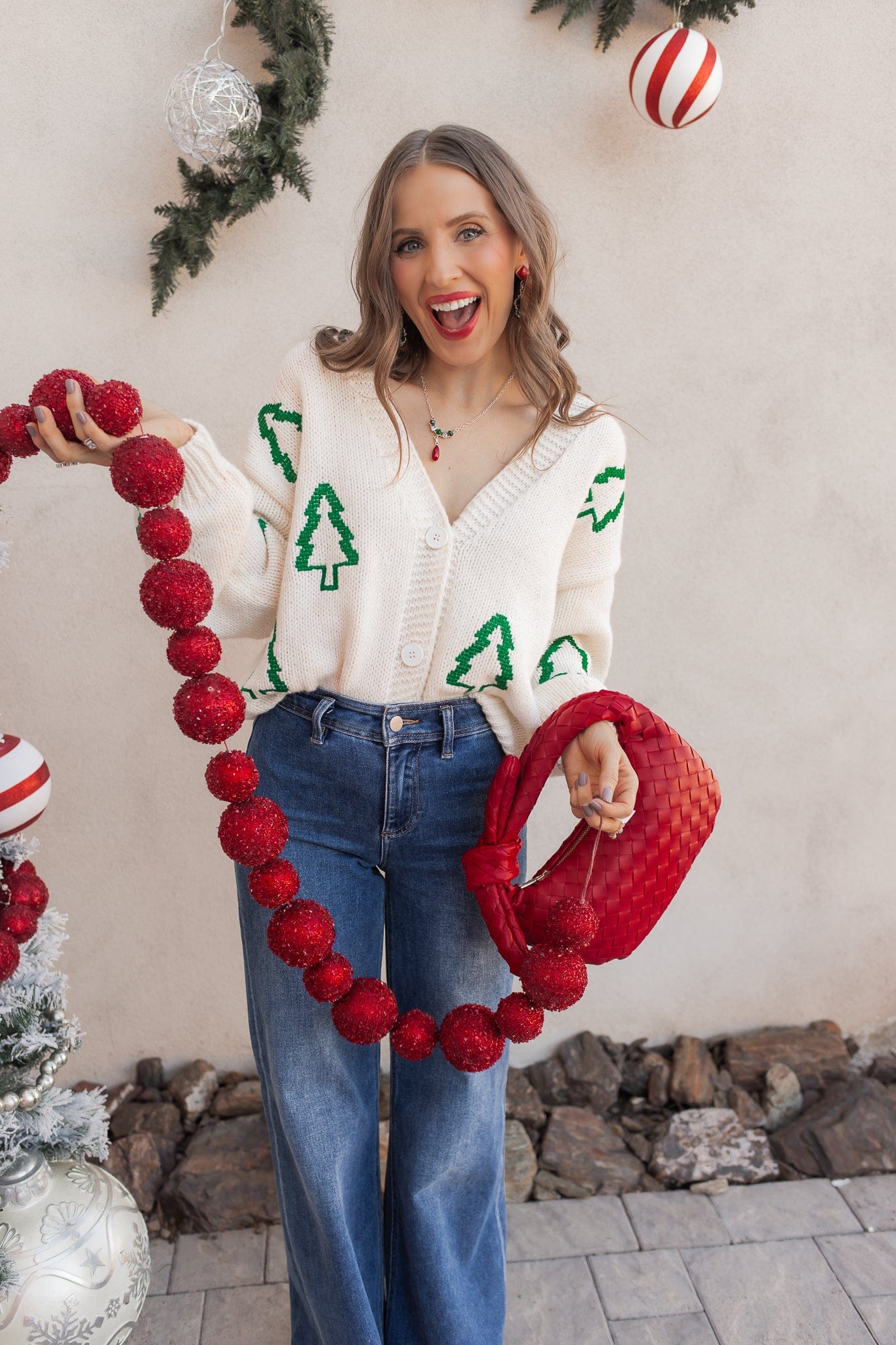 Christmas Tree Knit Cardigan | KKB EXCLUSIVE XS-3X-Cardigan-Krush Kandy, Women's Online Fashion Boutique Located in Phoenix, Arizona (Scottsdale Area)