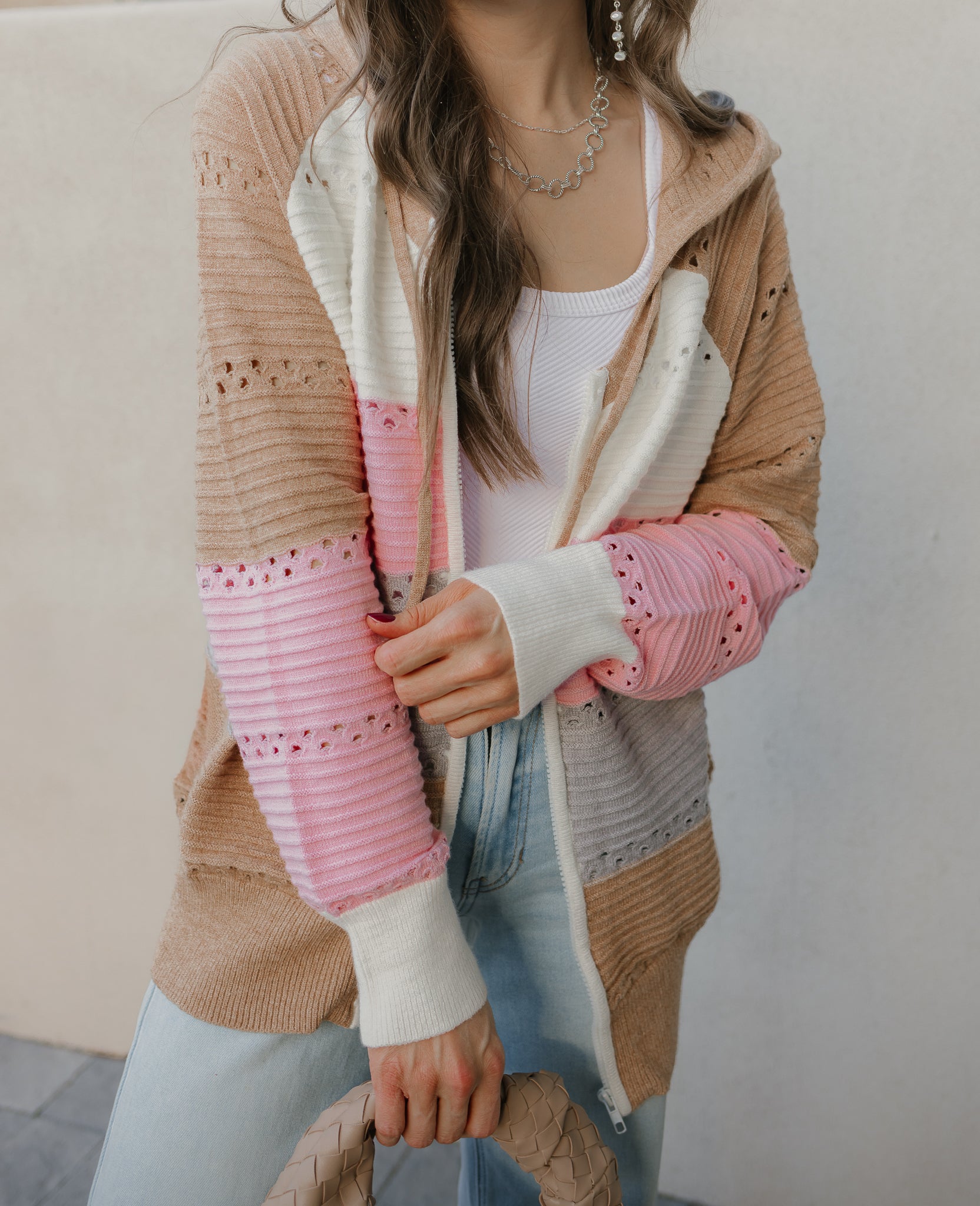 Chic Dreams Stripe Colorblock Zip-Up Hoodie-Jacket-Krush Kandy, Women's Online Fashion Boutique Located in Phoenix, Arizona (Scottsdale Area)