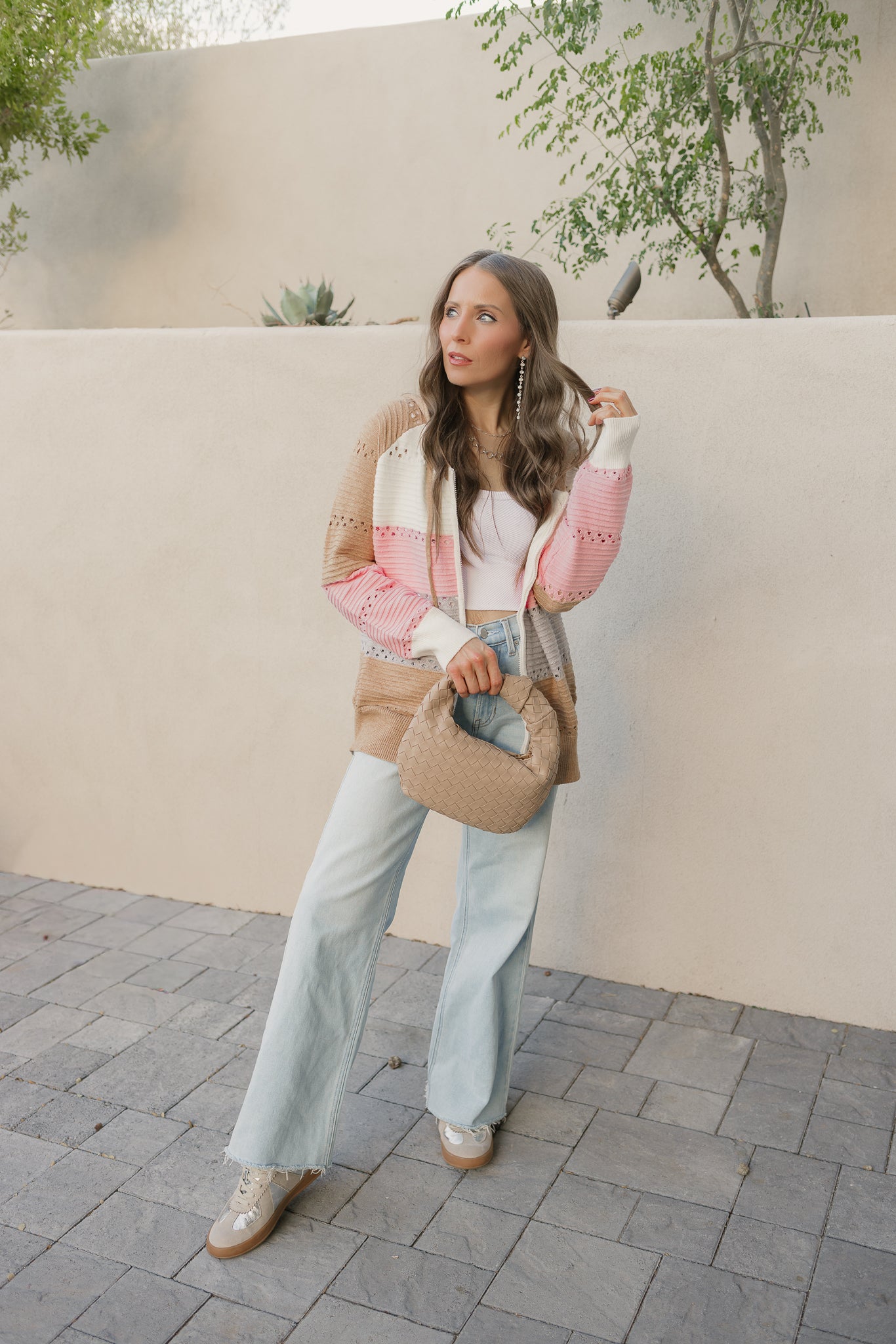 Chic Dreams Stripe Colorblock Zip-Up Hoodie-Jacket-Krush Kandy, Women's Online Fashion Boutique Located in Phoenix, Arizona (Scottsdale Area)