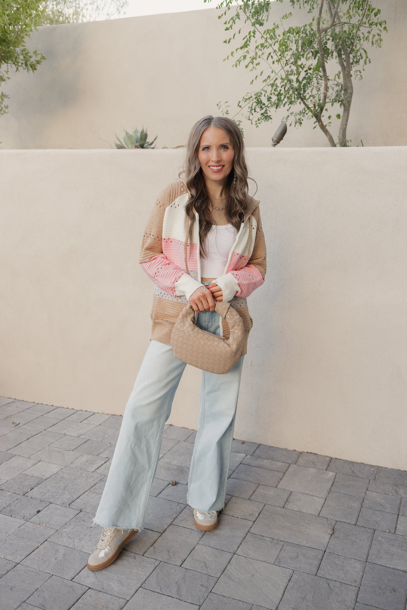 Chic Dreams Stripe Colorblock Zip-Up Hoodie-Jacket-Krush Kandy, Women's Online Fashion Boutique Located in Phoenix, Arizona (Scottsdale Area)