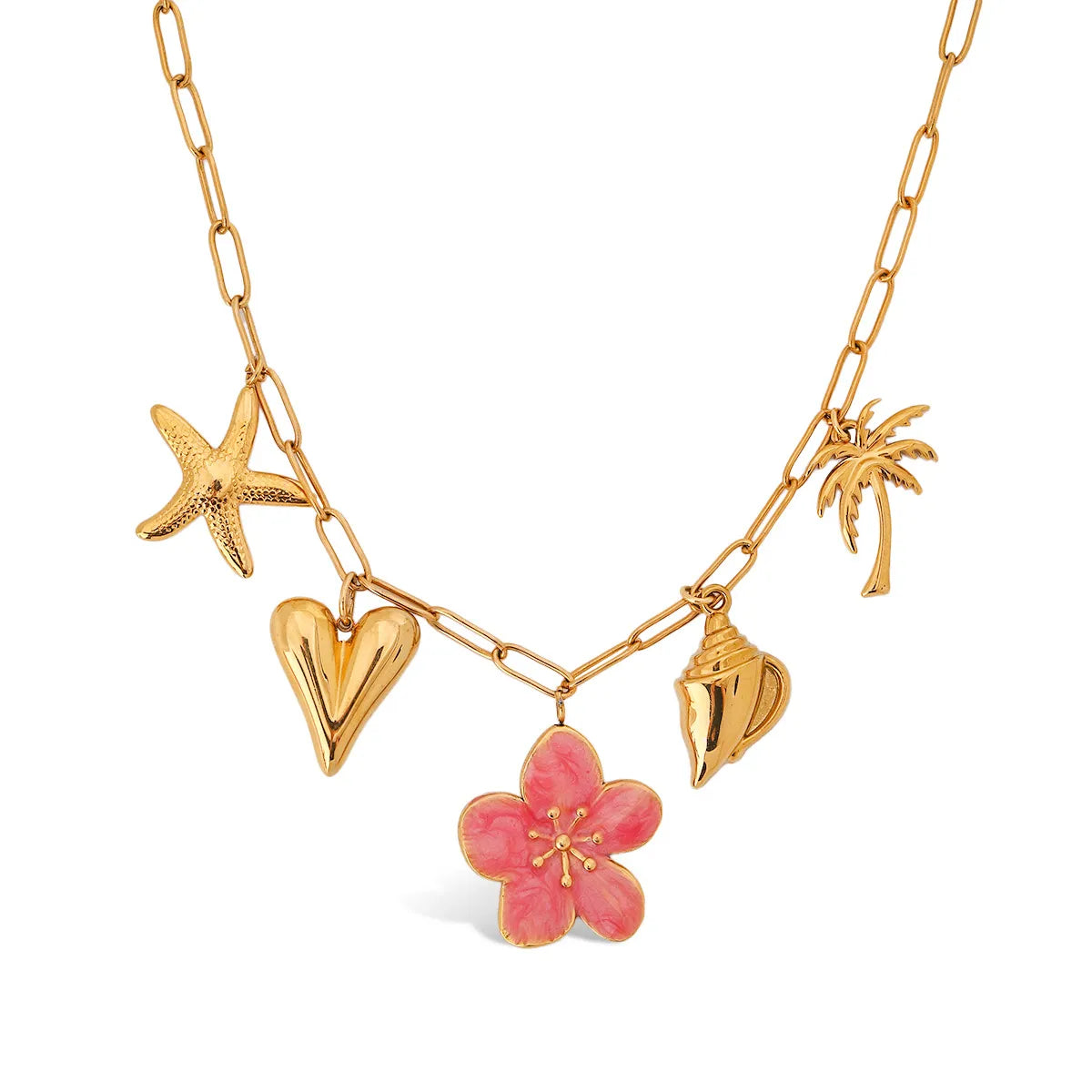 Beach Theme Pendant Necklace with Resin Flower-Necklaces-Krush Kandy, Women's Online Fashion Boutique Located in Phoenix, Arizona (Scottsdale Area)