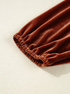 V Neck Puff Sleeve Velvet Dress-Dresses-Krush Kandy, Women's Online Fashion Boutique Located in Phoenix, Arizona (Scottsdale Area)