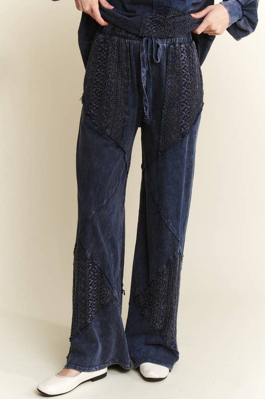 Palomino Sky Boho Lace Wide-Leg Pants-Bottoms-Krush Kandy, Women's Online Fashion Boutique Located in Phoenix, Arizona (Scottsdale Area)