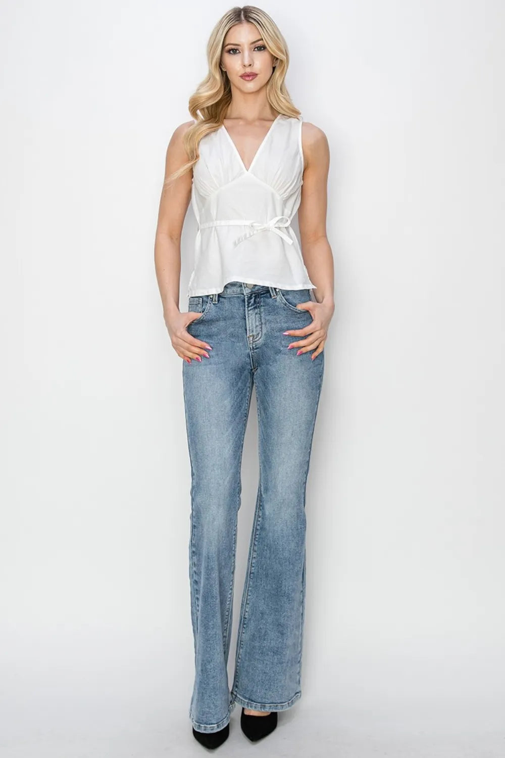 RISEN Full Size Mid Rise Bootcut Jeans-jeans-Krush Kandy, Women's Online Fashion Boutique Located in Phoenix, Arizona (Scottsdale Area)