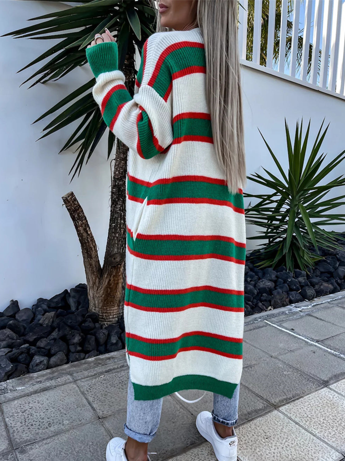 Striped Open Front Longline Cardigan-Krush Kandy, Women's Online Fashion Boutique Located in Phoenix, Arizona (Scottsdale Area)