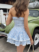 Ruffled Layered Floral Tube Mini Dress-Dresses-Krush Kandy, Women's Online Fashion Boutique Located in Phoenix, Arizona (Scottsdale Area)