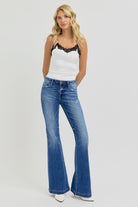 RISEN Full Size Low Rise Flare Jeans with Pockets-Jeans-Krush Kandy, Women's Online Fashion Boutique Located in Phoenix, Arizona (Scottsdale Area)