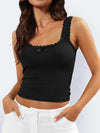 Lace Detail Square Neck Tank-Krush Kandy, Women's Online Fashion Boutique Located in Phoenix, Arizona (Scottsdale Area)