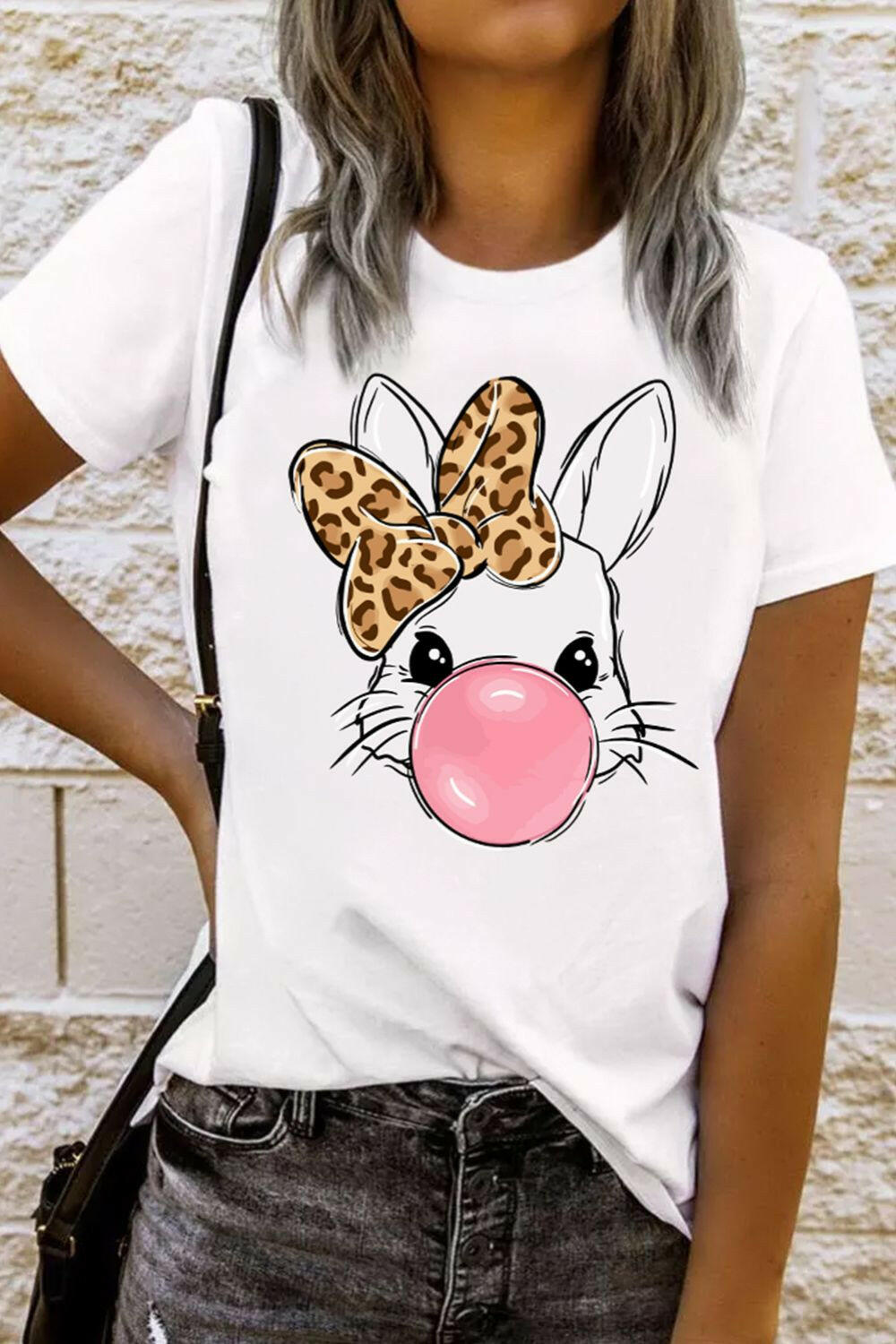 Bubblegum Bunny Graphic Tee-Graphic Tees-Krush Kandy, Women's Online Fashion Boutique Located in Phoenix, Arizona (Scottsdale Area)