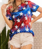 BiBi American Theme Star Pattern Sequin Top-tops-Krush Kandy, Women's Online Fashion Boutique Located in Phoenix, Arizona (Scottsdale Area)