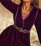 Ruffled V-Neck Long Sleeve Dress-Dresses-Krush Kandy, Women's Online Fashion Boutique Located in Phoenix, Arizona (Scottsdale Area)