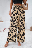 Smocked Printed Wide Leg Pants with Pockets-Pants-Krush Kandy, Women's Online Fashion Boutique Located in Phoenix, Arizona (Scottsdale Area)