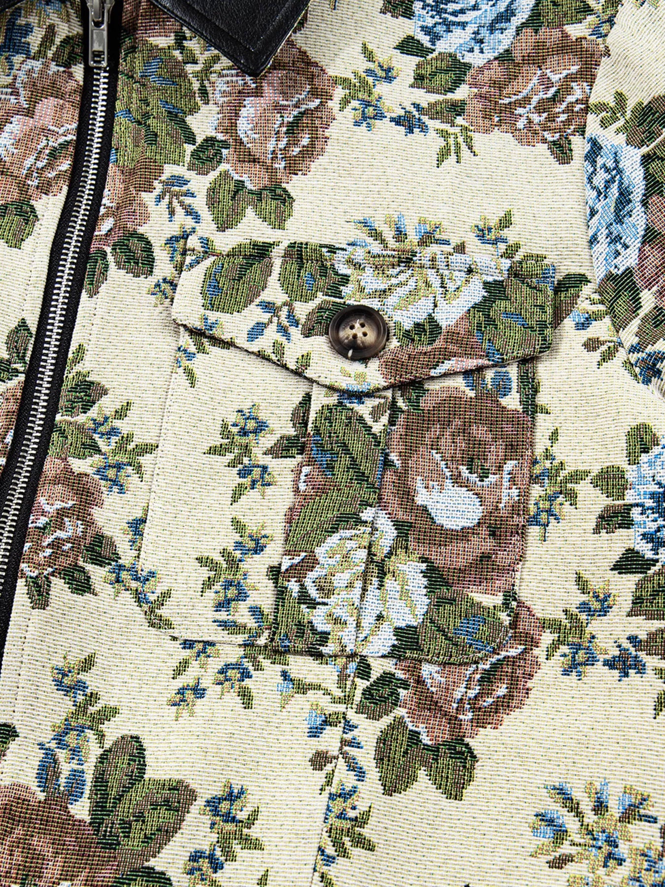 Floral Print Zip Up Contrast Collared Jacket-Jacket-Krush Kandy, Women's Online Fashion Boutique Located in Phoenix, Arizona (Scottsdale Area)