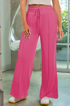 Drawstring Wide Leg Pants with Pockets-Bottoms-Krush Kandy, Women's Online Fashion Boutique Located in Phoenix, Arizona (Scottsdale Area)