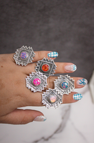 Intricate Aztec Design Stone Matching Ring-Statement Rings-Krush Kandy, Women's Online Fashion Boutique Located in Phoenix, Arizona (Scottsdale Area)