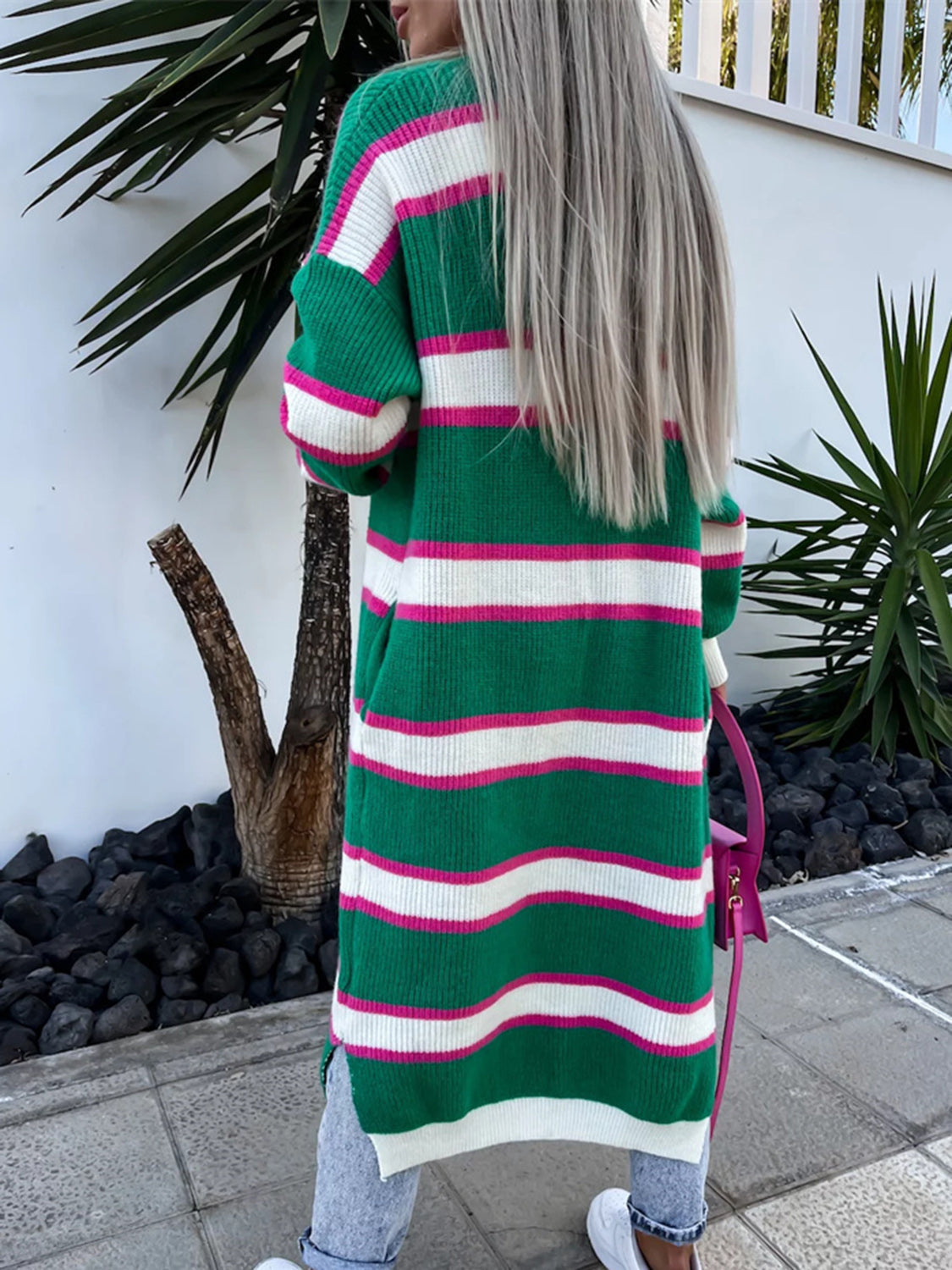 Striped Open Front Longline Cardigan-Krush Kandy, Women's Online Fashion Boutique Located in Phoenix, Arizona (Scottsdale Area)