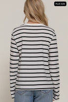 Long Sleeve Round Neck Stripe Tee-Long Sleeve Tops-Krush Kandy, Women's Online Fashion Boutique Located in Phoenix, Arizona (Scottsdale Area)