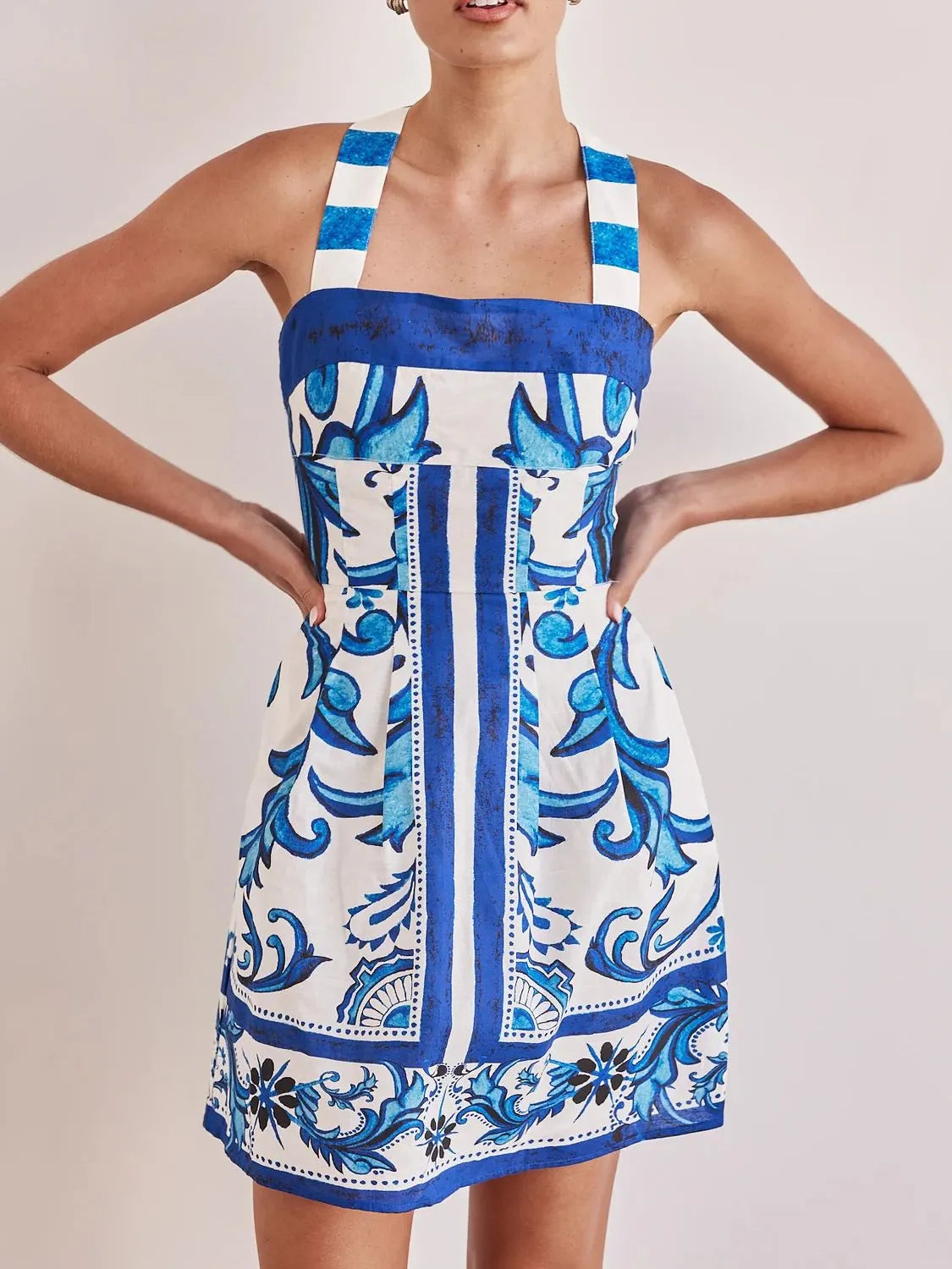 Printed Square Neck Midi Dress-Dresses-Krush Kandy, Women's Online Fashion Boutique Located in Phoenix, Arizona (Scottsdale Area)