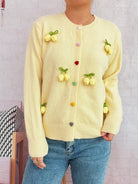 Flower Button Up Long Sleeve Cardigan-Cardigans-Krush Kandy, Women's Online Fashion Boutique Located in Phoenix, Arizona (Scottsdale Area)