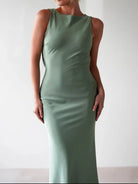 Satin Sleeveless Maxi Dress-Dresses-Krush Kandy, Women's Online Fashion Boutique Located in Phoenix, Arizona (Scottsdale Area)