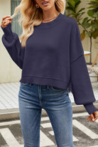 Round Neck Dropped Shoulder Sweater-Krush Kandy, Women's Online Fashion Boutique Located in Phoenix, Arizona (Scottsdale Area)