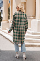 Mandy Plaid Collared Neck Long Sleeve Coat-Long Sleeve Tops-Krush Kandy, Women's Online Fashion Boutique Located in Phoenix, Arizona (Scottsdale Area)