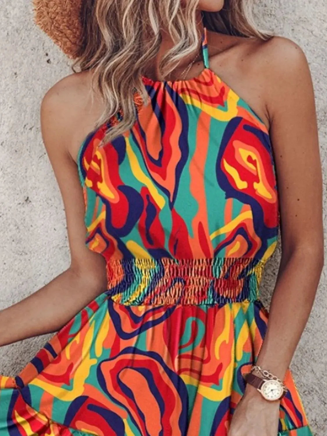 Paisley Print Halter Neck Mini Dress-Krush Kandy, Women's Online Fashion Boutique Located in Phoenix, Arizona (Scottsdale Area)