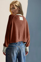 Ribbed Contrast Button Up Sweater-Tops-Krush Kandy, Women's Online Fashion Boutique Located in Phoenix, Arizona (Scottsdale Area)