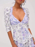 Ruffled Floral Print Half Sleeve Dress-Dresses-Krush Kandy, Women's Online Fashion Boutique Located in Phoenix, Arizona (Scottsdale Area)