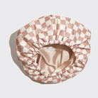 Satin Lined Flexi Shower Cap - Terracotta Checker-Hair Accessories-Krush Kandy, Women's Online Fashion Boutique Located in Phoenix, Arizona (Scottsdale Area)