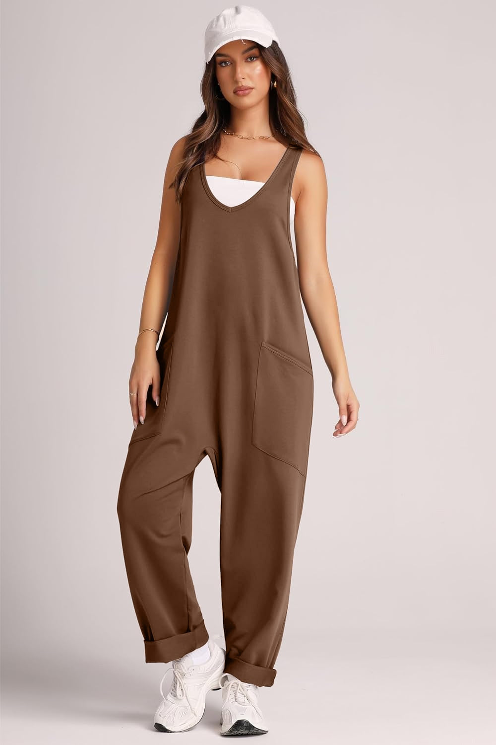 Wide Strap Jumpsuit with Pockets-Jumpsuits & Rompers-Krush Kandy, Women's Online Fashion Boutique Located in Phoenix, Arizona (Scottsdale Area)