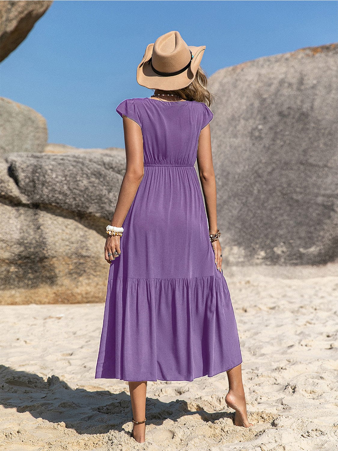 Embroidered Square Neck Ruffle Hem Dress-Krush Kandy, Women's Online Fashion Boutique Located in Phoenix, Arizona (Scottsdale Area)