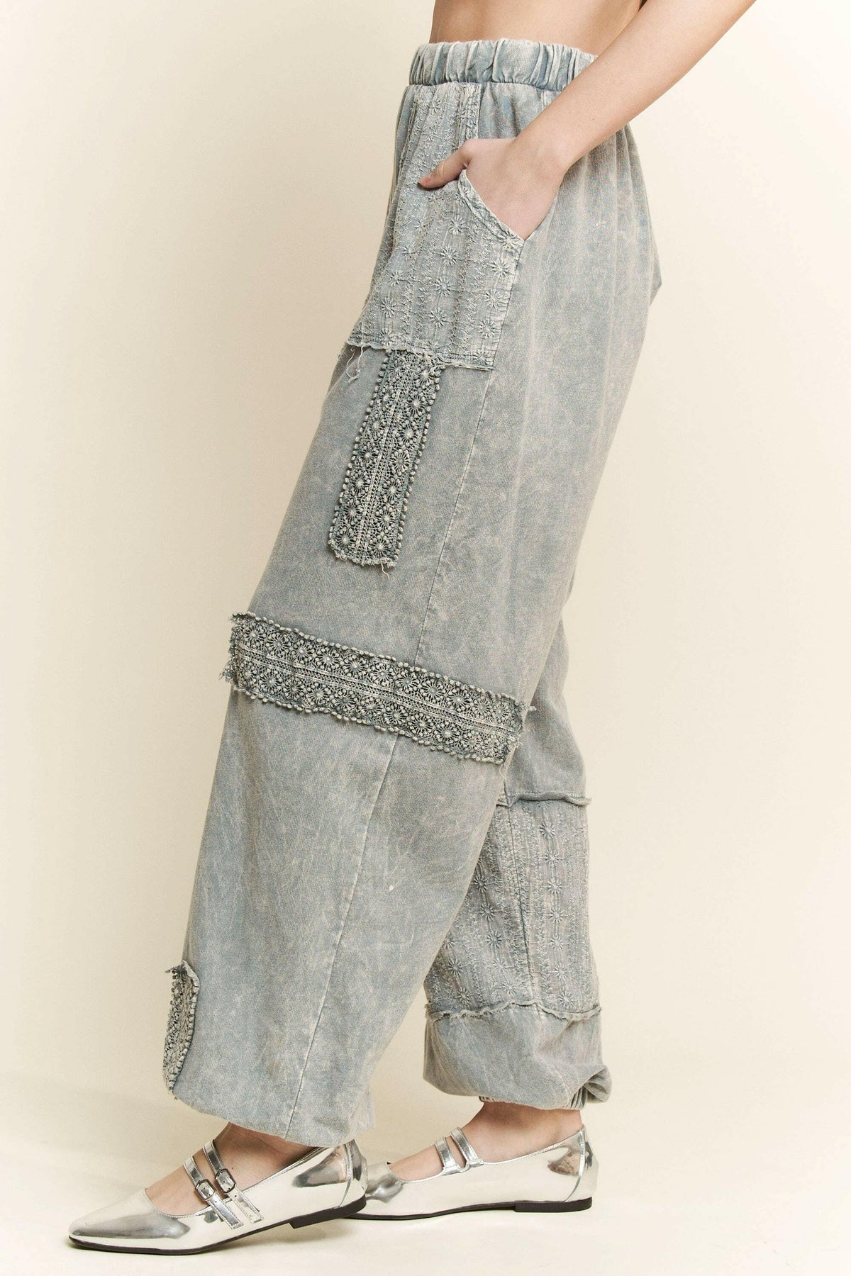 MineralWash Eyelet detailed Boho Joggers-Krush Kandy, Women's Online Fashion Boutique Located in Phoenix, Arizona (Scottsdale Area)