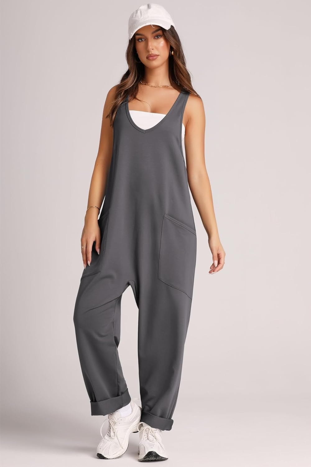 Lovelet Wide Strap Jumpsuit with Pockets-Krush Kandy, Women's Online Fashion Boutique Located in Phoenix, Arizona (Scottsdale Area)