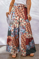 Full Size Drawstring Printed Wide Leg Pants-Krush Kandy, Women's Online Fashion Boutique Located in Phoenix, Arizona (Scottsdale Area)