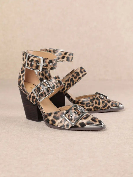 Leopard Hendrix Strappy Buckle Sandal