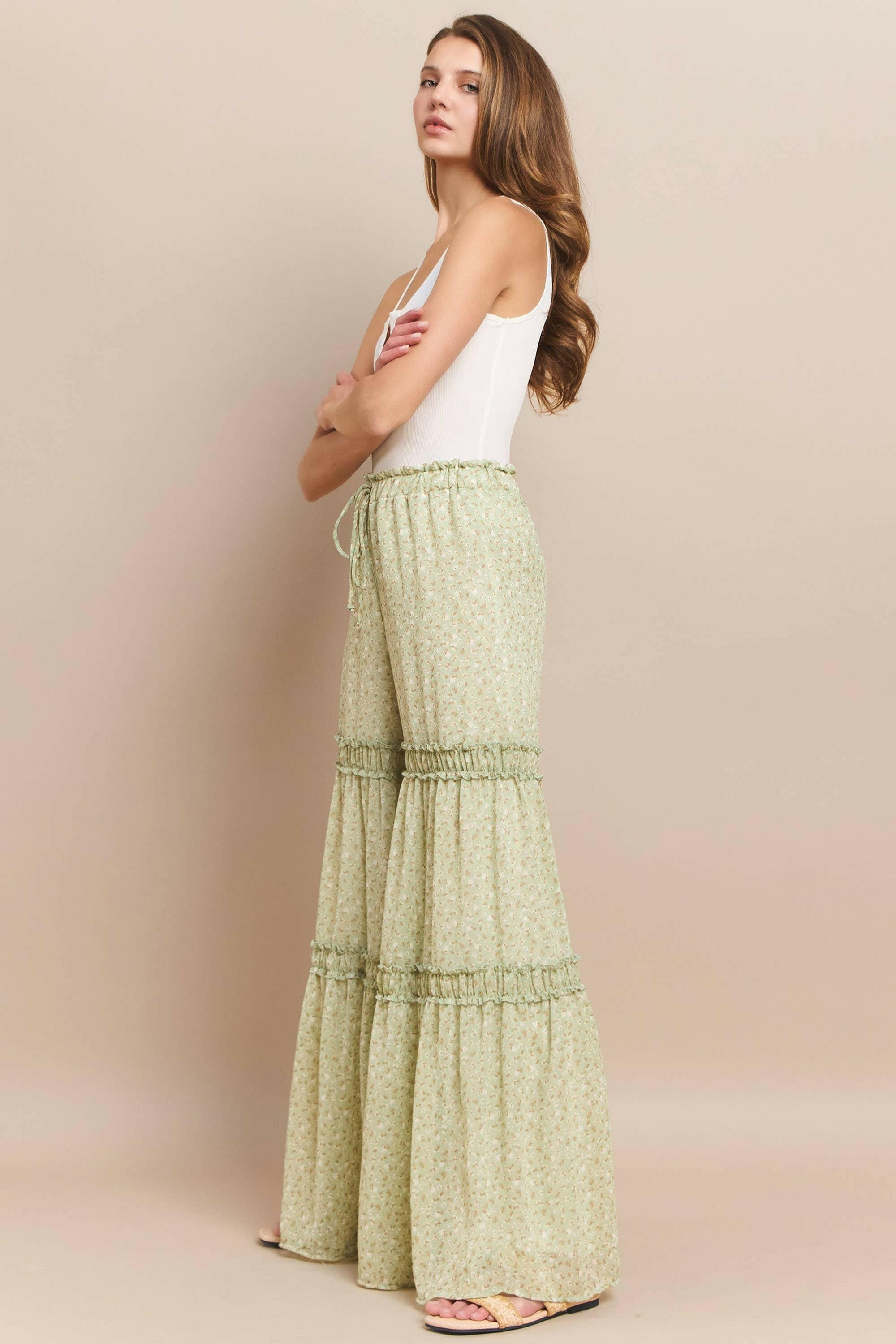 Sunset Stroll Floral Palazzo Pants-Pants-Krush Kandy, Women's Online Fashion Boutique Located in Phoenix, Arizona (Scottsdale Area)