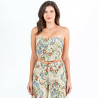 Jacquard Fabric Corset Style Top-Tops-Krush Kandy, Women's Online Fashion Boutique Located in Phoenix, Arizona (Scottsdale Area)