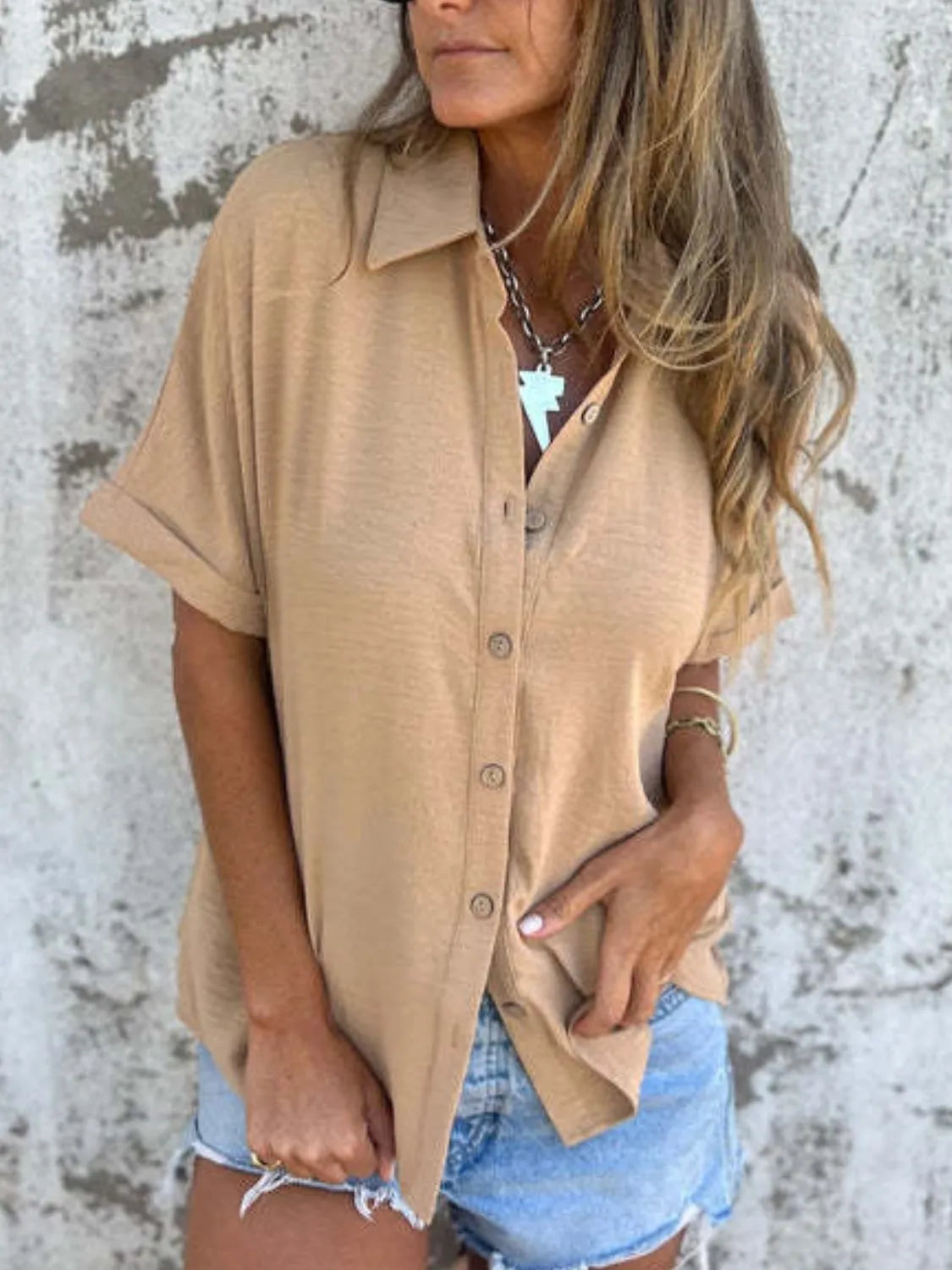 The Everyday Pop Button-Down Shirt-Krush Kandy, Women's Online Fashion Boutique Located in Phoenix, Arizona (Scottsdale Area)