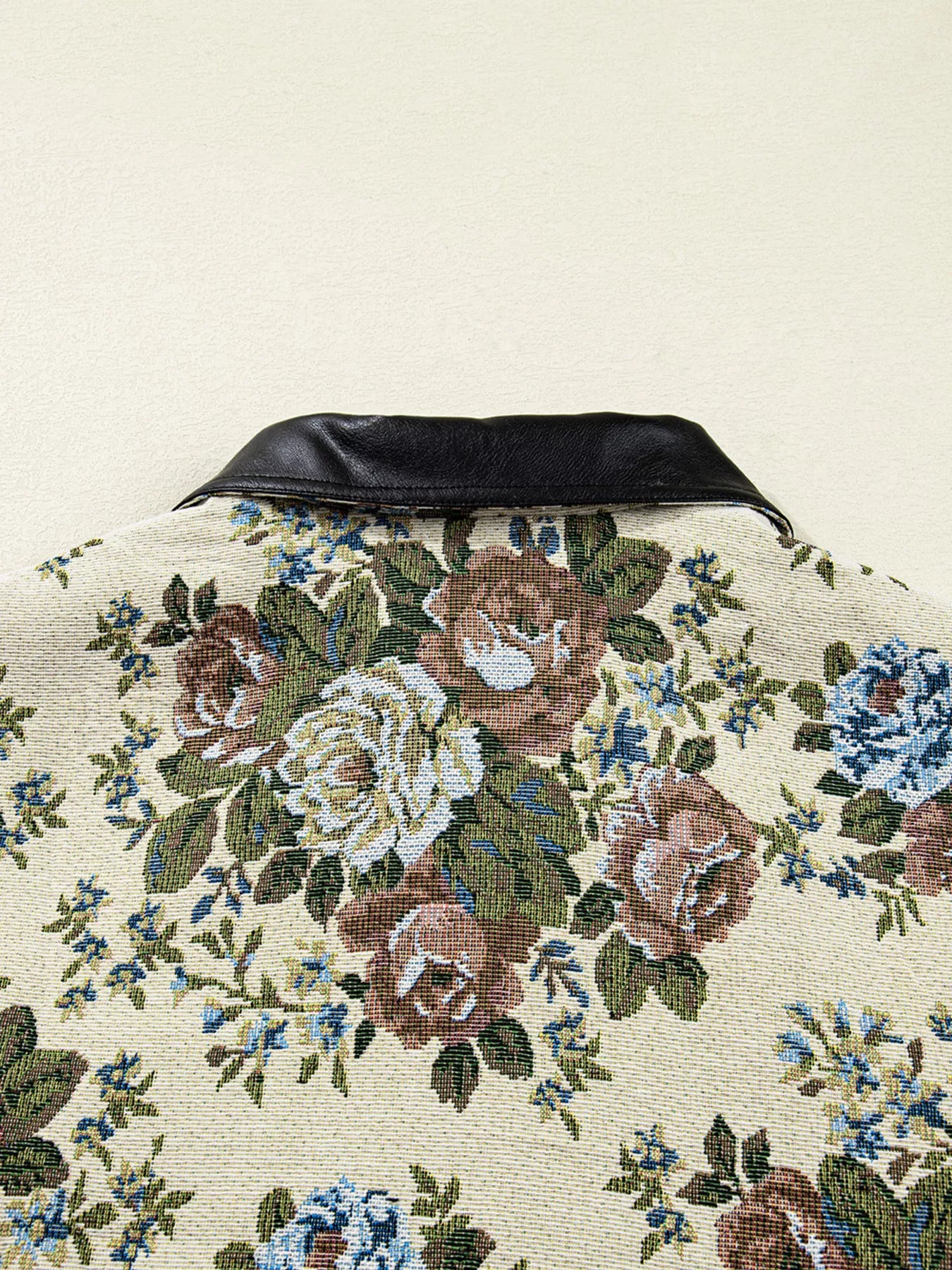 Floral Print Zip Up Contrast Collared Jacket-Jacket-Krush Kandy, Women's Online Fashion Boutique Located in Phoenix, Arizona (Scottsdale Area)