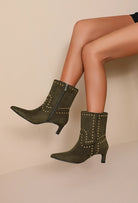 Pointed Toe Studded Western Ankle Boots-Shoes-Krush Kandy, Women's Online Fashion Boutique Located in Phoenix, Arizona (Scottsdale Area)