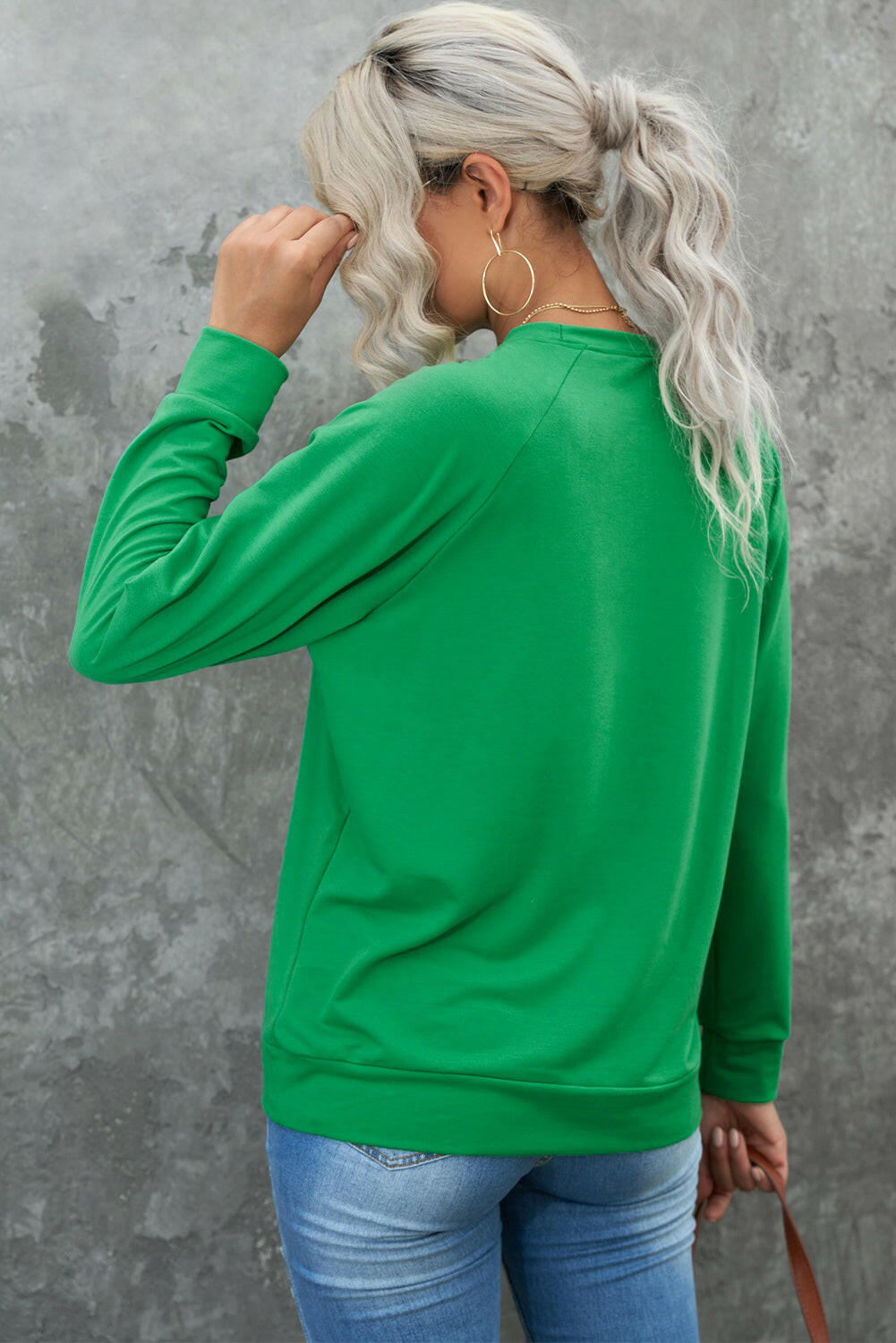 Lucky Clover Heart Graphic Raglan Sleeve Sweatshirt-Graphic Tees-Krush Kandy, Women's Online Fashion Boutique Located in Phoenix, Arizona (Scottsdale Area)